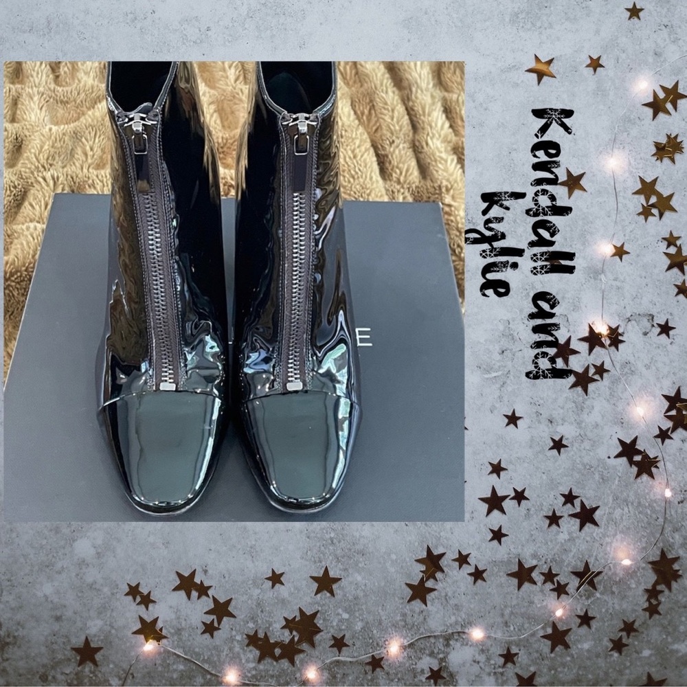Kendal and Kylie paten faux leather zip up bootie